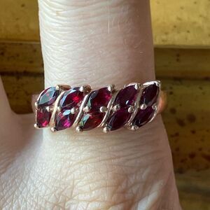 Anthill Garnet Sterling Silver Rose Gold Vermeil Ring